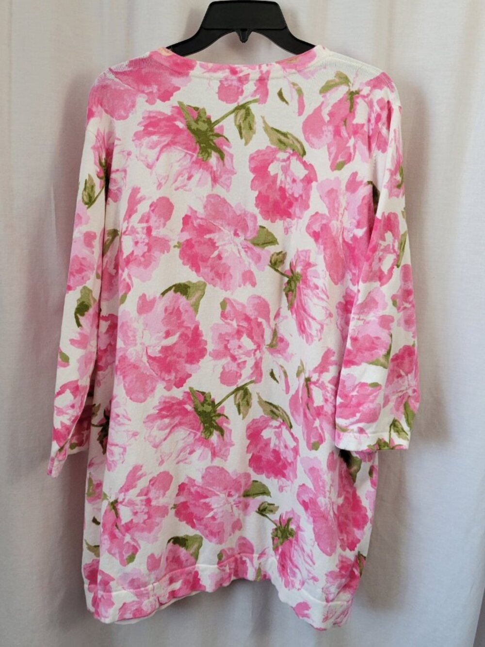 Isaac Mizrahi Sweater Cardigan Top 3X Floral Rose Gardencore Granny Chic Cottage - Picture 3 of 11